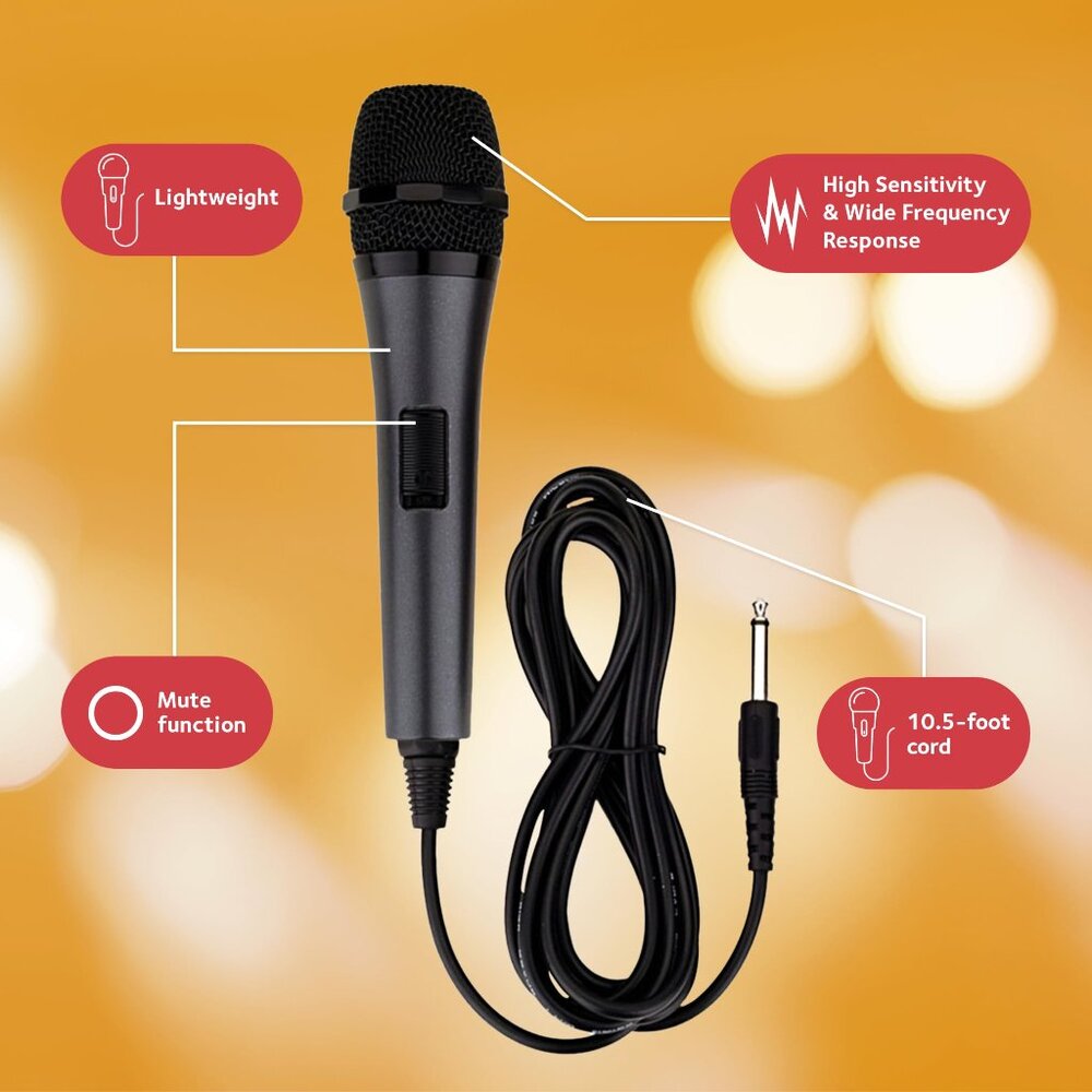 The Singing Machine SMM205 Dynamic Professional Microphone, NEW - Picture 3 of 4